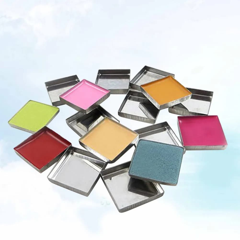 56 Pieces Empty Containers Metal Square for Umbrella, Fard, Cipria Compatta, Rossetto, Dissolving Pigments, Magnetic Palette DIY