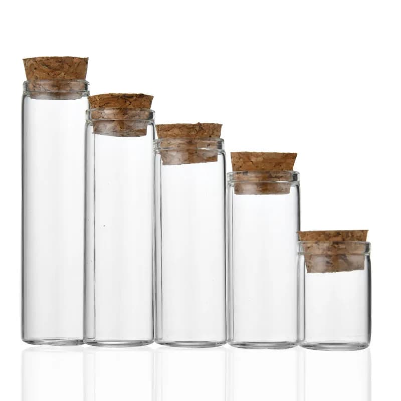 Bottiglie di vetro da 5 ml-30 ml con fiale di sughero Bottiglie dei desideri per barattoli di spezie per caramelle medicinali Artigianato d'arte Bomboniere Bottiglia di controllo