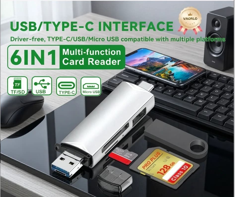 Lettore di schede USB 3.0 multifunzione OTG 6 in 1 Disco U TYPE-C/Usb/Tf/Sd Flash Drive Scheda di memoria per adattatore Telefono Laptop Compute