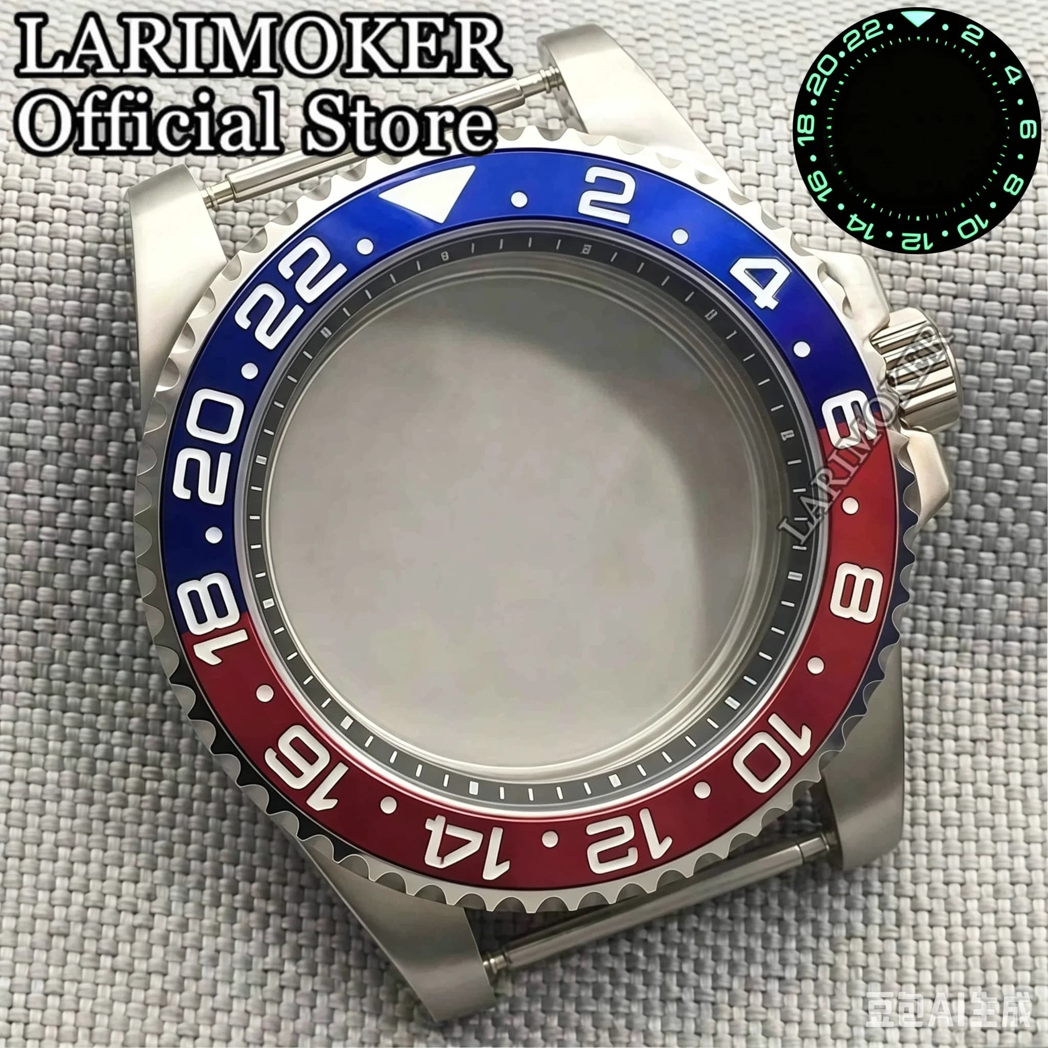LARIMOKER40mm Orologio automatico da uomo con cassa in argento, lunetta in ceramica verde luminosa, vetro zaffiro, movimento NH34 NH35 ETA2824