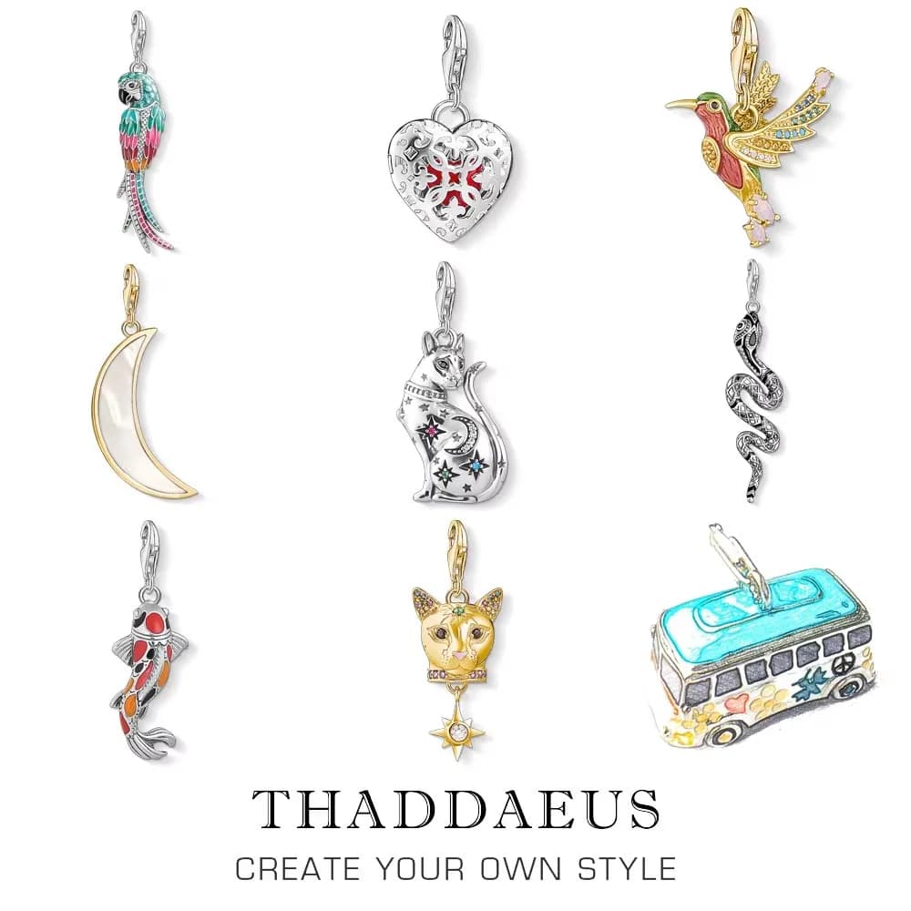 Charm Constellation Cat Parrot Bus Snake Hummingbird Koi Moon Heart Dreamcatcher Winter Cute Lucky Magic Europe Women Men Gift