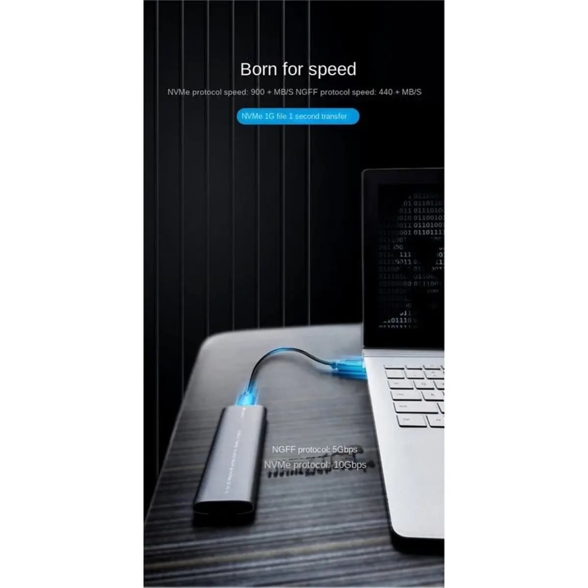 L70A M.2 NVMe NGFF SSD Enclosure10Gbps HDD Box M.2 to USB 3.2 Type-C External SSD Case for 2230/2242/2260/2280 Gray