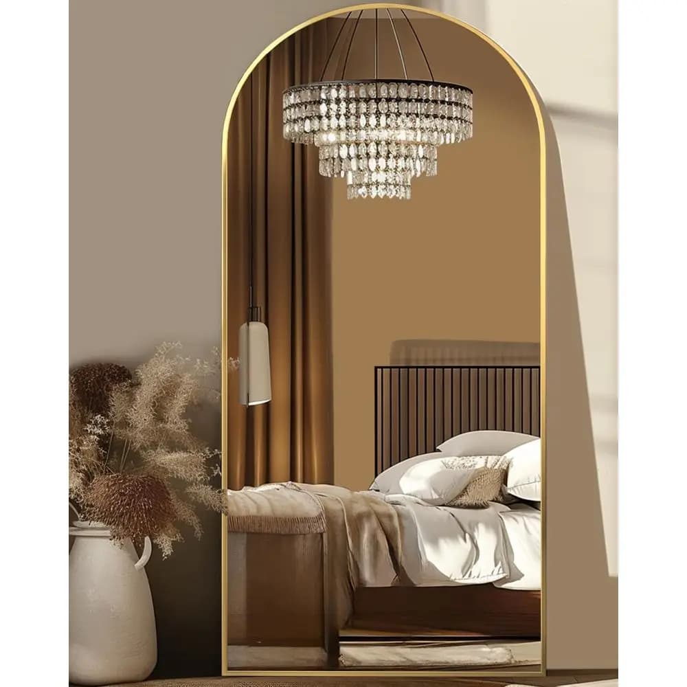 Elegante Specchio da Terra Arcuato, 68x26 - Versatile per Camera da Letto, Bagno, Soggiorno (Oro)