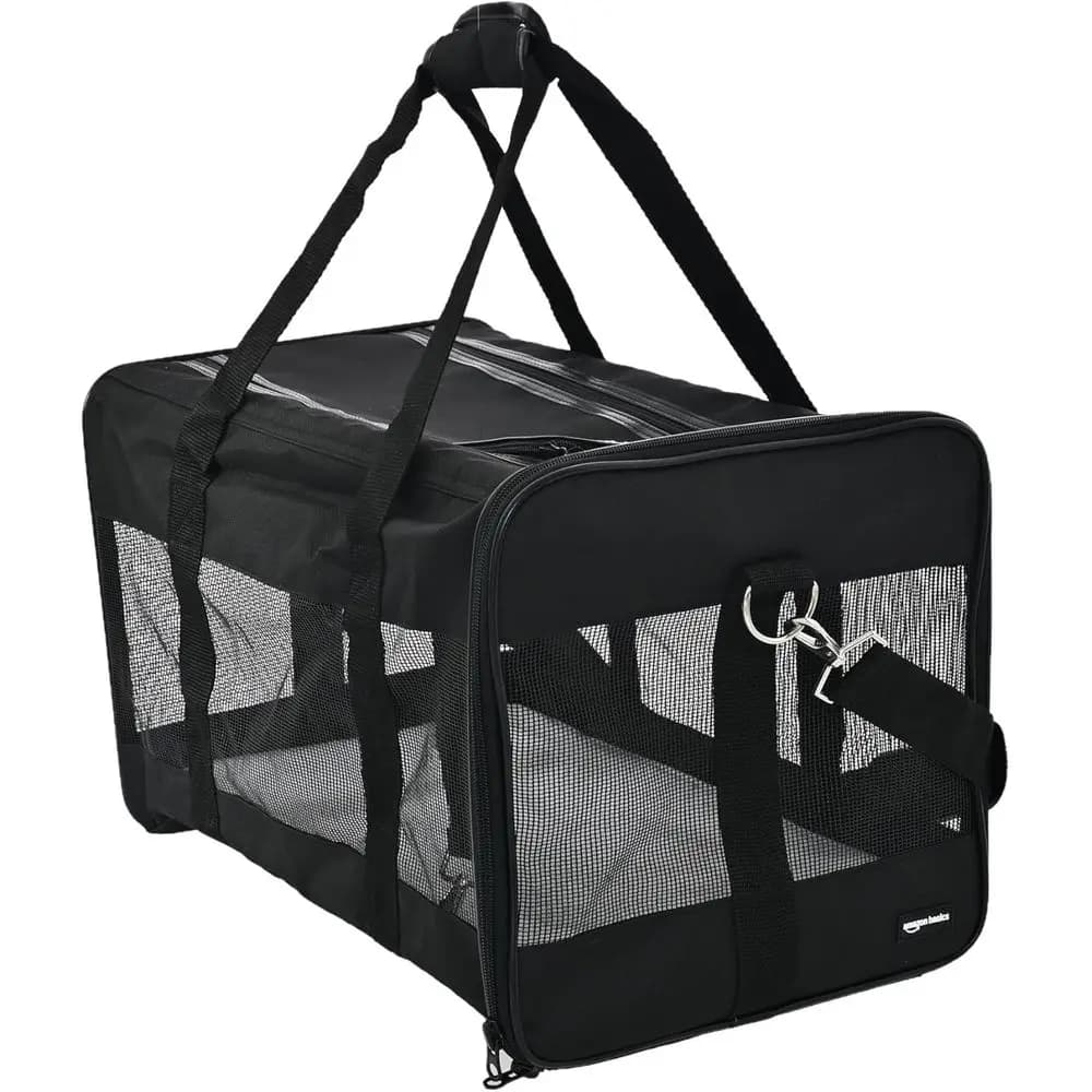 Trasportino per animali domestici con lato in rete e tracolla, portatile, lavabile, per cani e gatti fino a 7,2 kg, 42,3 cm (L) x 27 cm (P) x 28 cm (A), B