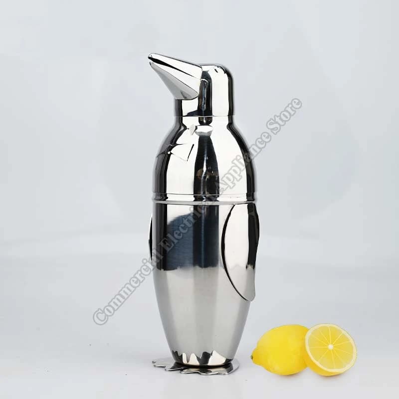 Shaker in Acciaio Inox, Strumenti Professionali da Barman, Mixer Lucidato, Shaker da 500ml, Kit Bar Cocktail, Shaker a Tre Fasi Penguin