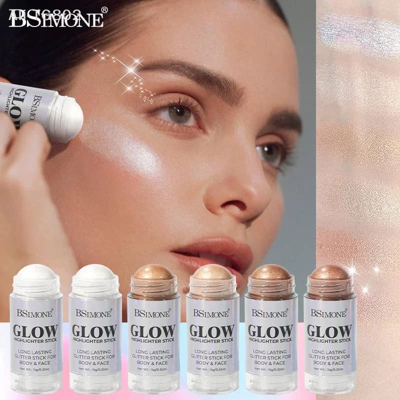 1 pz. BSIMONE 3D Face Highlighter Bar - Contouring, Bronzer, Shimmer, Correttore, Strumento per un Trucco Facile e Luminoso