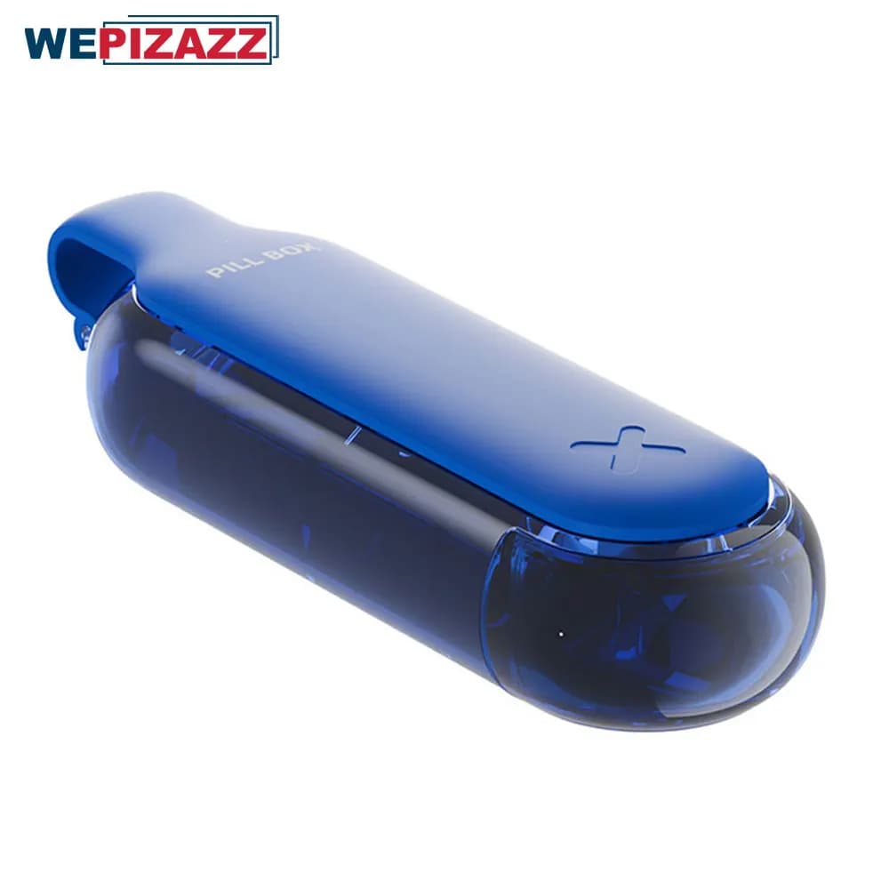 Dispenser for pills Travel medicines for 4 compartments without BPA with support for vitamin supplements 4 times a day with sliding opening