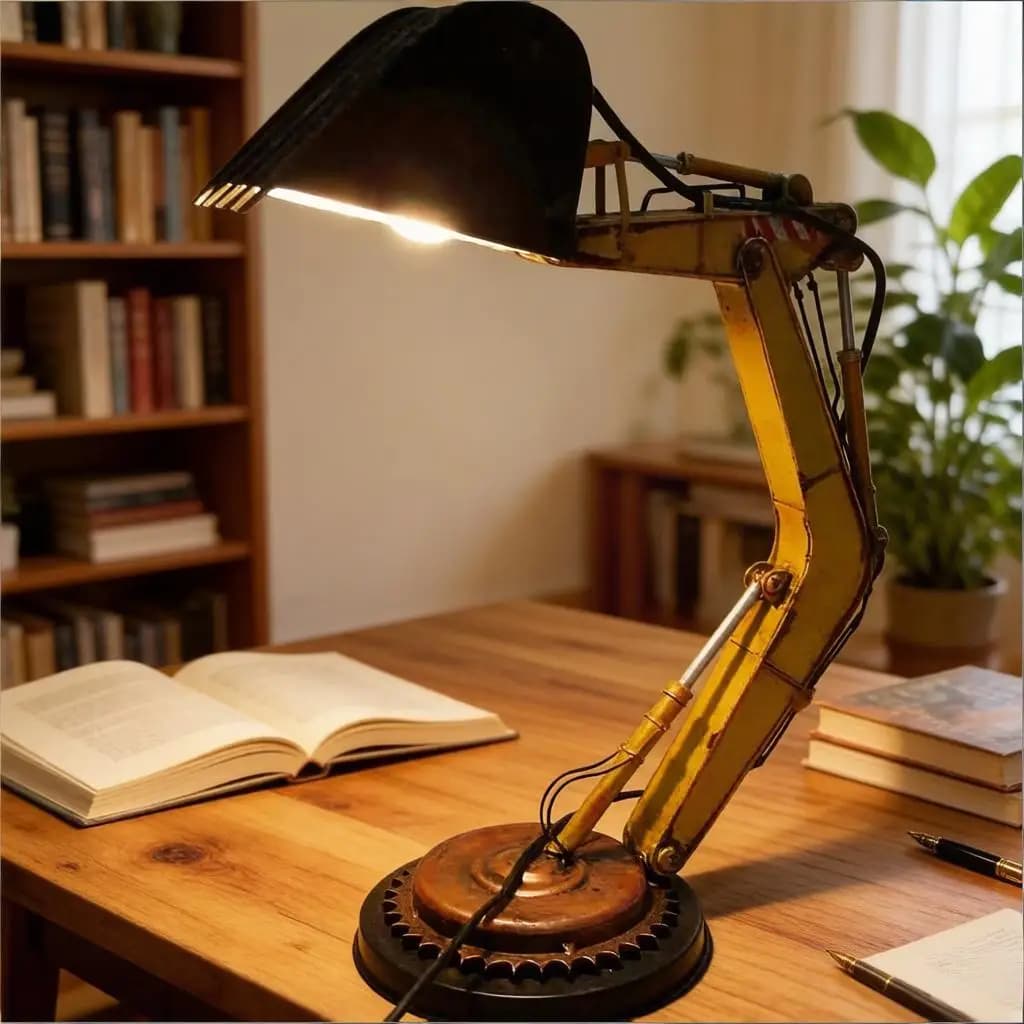 Lampada da Tavolo a Forma di Escavatore, Luce Creativa per la Lettura Familiare, Lampada Notturna per Bambini per la Camera da Letto