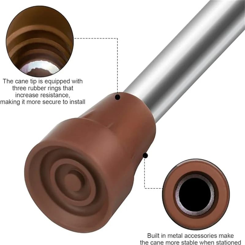 Anti-slip rubber seat Covers foot pole cap Walking stick Lower bearings for barrel Covering Iron Trekking Stick Accessories