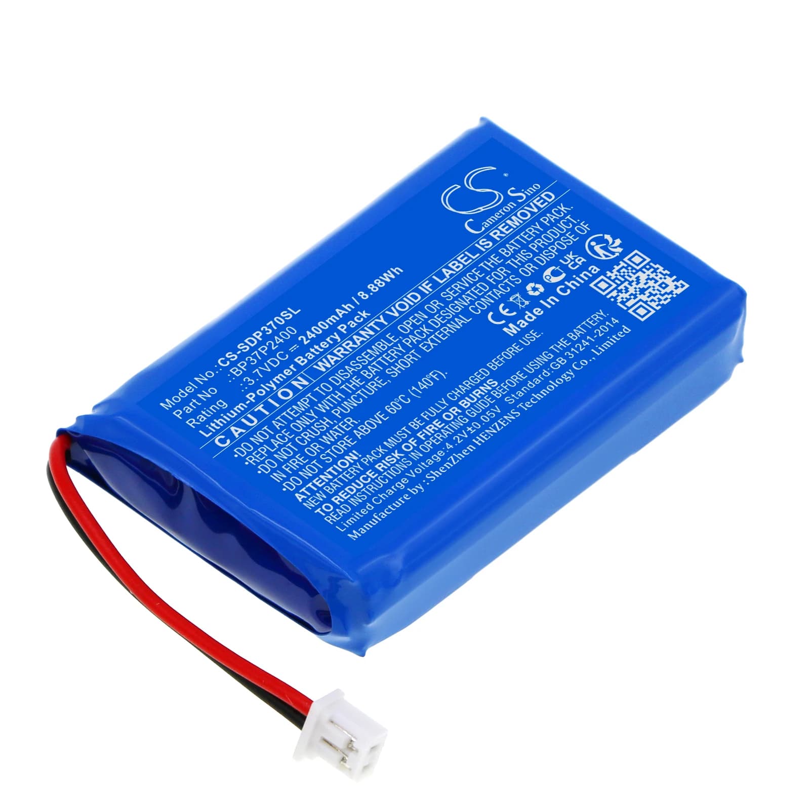 Batteria per collare per cani per Dogtra:BP37P2400,Pathfinder,Pathfinder TRX,Grain Valley Special Edition Orange Pathfinder,-2400mAh/8,88Wh