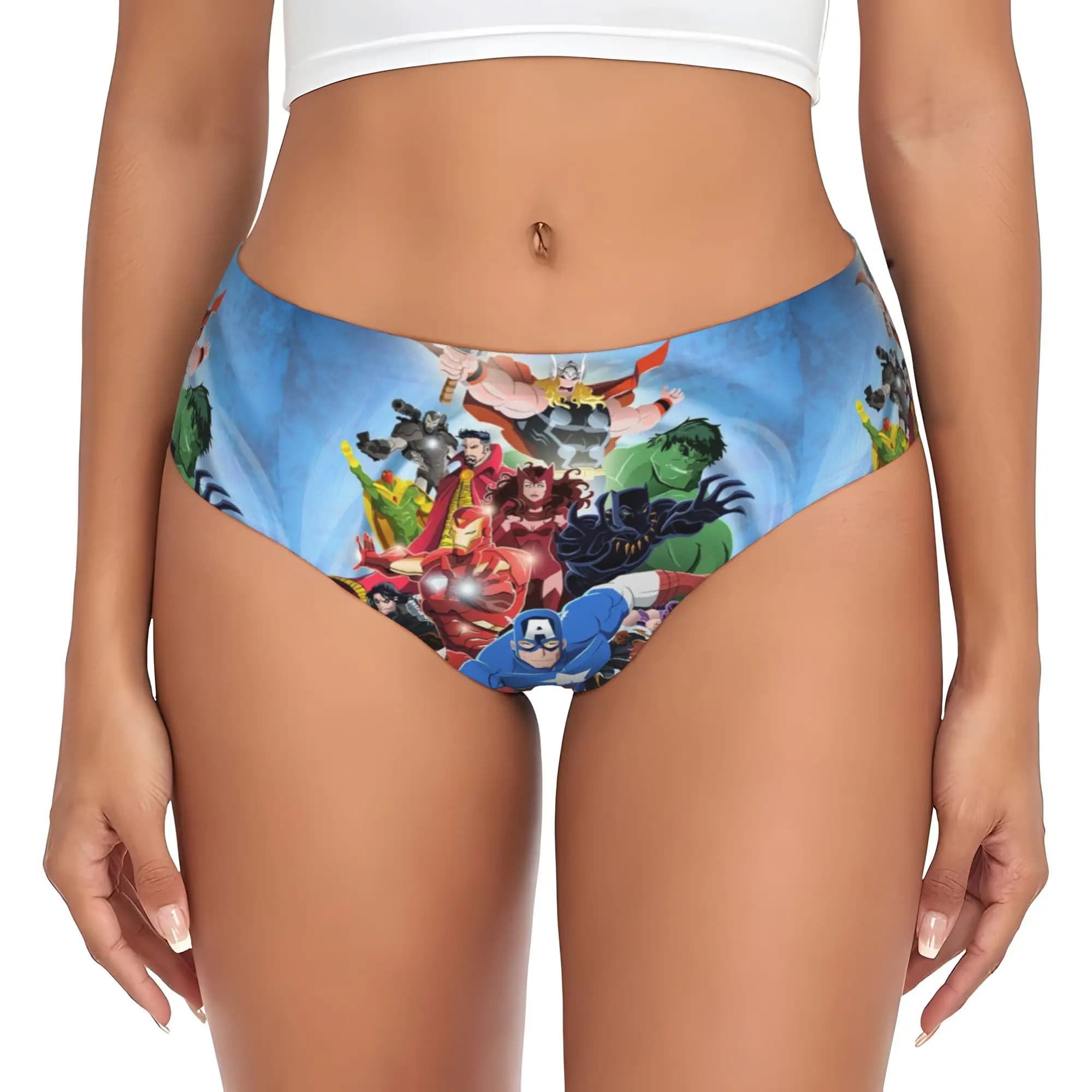 Slip da donna personalizzati A-Avengers Comic Wallpaper, comodi e confortevoli