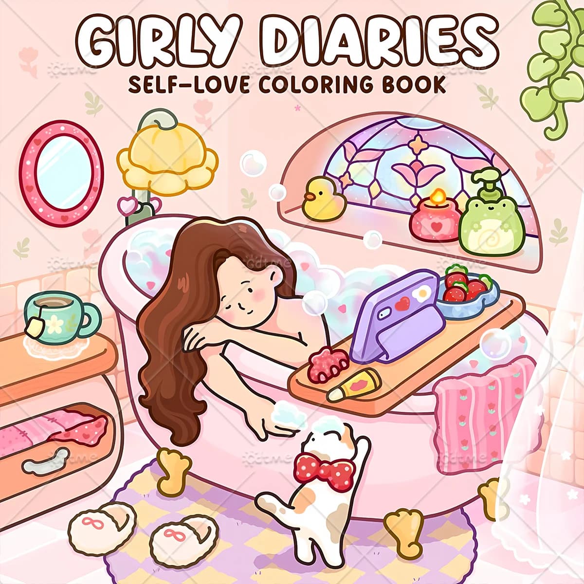 GIRLY DIARIES Bold-easy Patterns Coloring Book for Adults Cute Drawing Book Perfect Gift for Party and Birthday