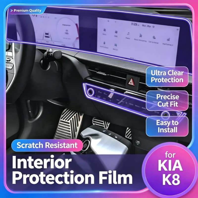 For 22-24 Kia K8 screen LCD display protector center console gear shift protection car interior film
