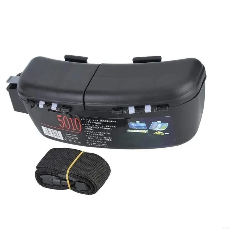 Waist Mount Fishing Tackle Storage Box with Transparent Hook Compartment, Adjustable Inner Divider Container For Outdoor