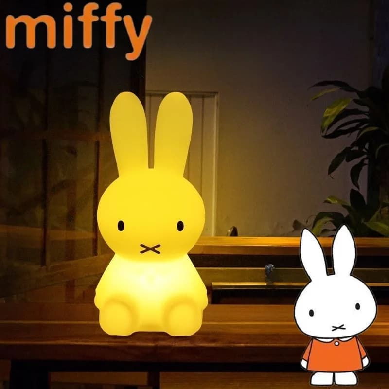 Personality Miffy Rabbit Sweet Cute Creative Cartoon Doll Bedroom Bedside Fashion Eye-Protection Small Night Light Holiday Gift