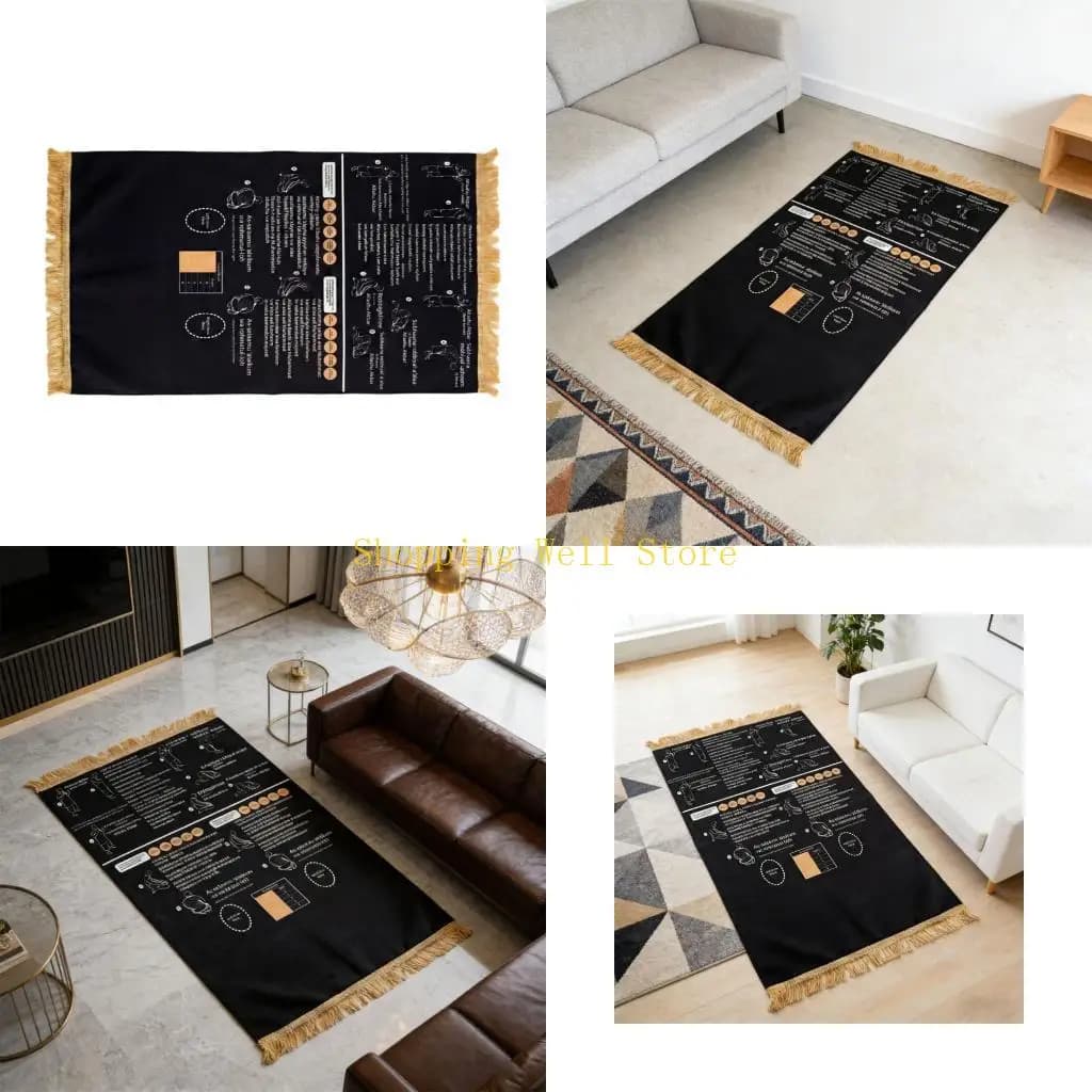 KX4B Foldable Meditations Rug Muslims Prayer Mat For Travel And Personally Reflection