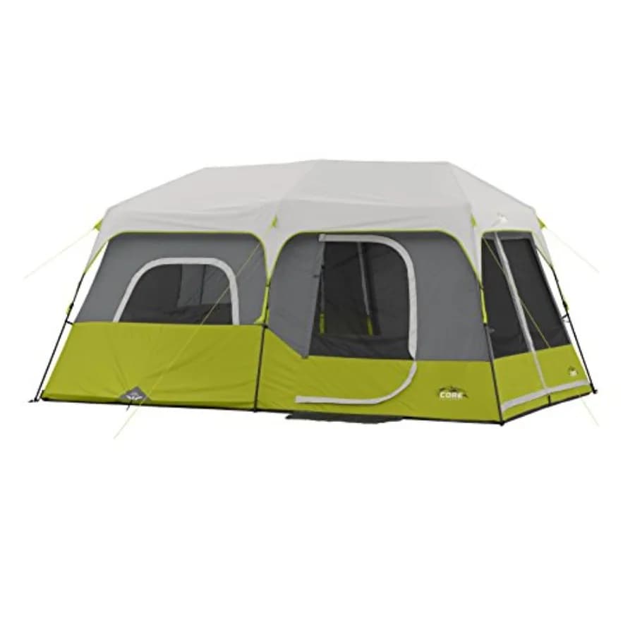 Tenda cabina istantanea per 9 persone per campeggio all'aperto e riunioni di famiglia - 14' x 9' verde con installazione rapida, resistente e impermeabile