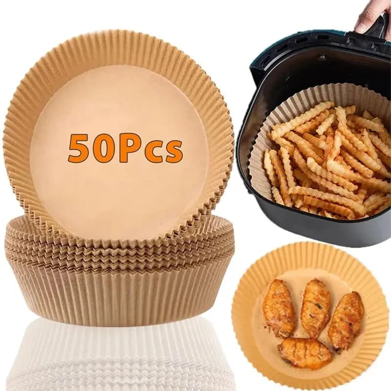 50/100PCS US Card Air Fryer And Throw Square Rolling Paper Oven Plate For Barbecue Anti-stick Mat Kitchen Oven Oil Absorbent Paper Tool