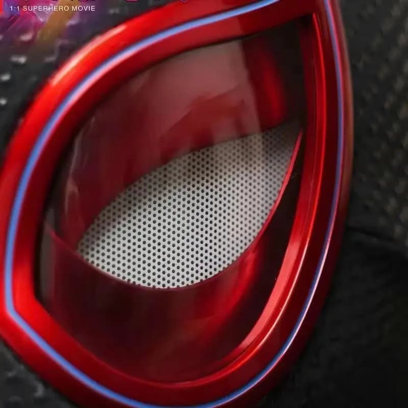Miles Morales 1:1 Mask with Mobile Eyes, Gwen Spider-Man Electric Helmet with Ring Control, Halloween Cosplay Mask, Gift Toy