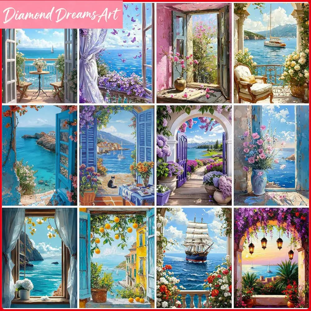 Pittura Diamantata Paesaggistica, Nuovi Arrivi, Mosaico Floreale, Kit Ricamo Diamantato Completo, Regalo di Natale, Senza Cornice