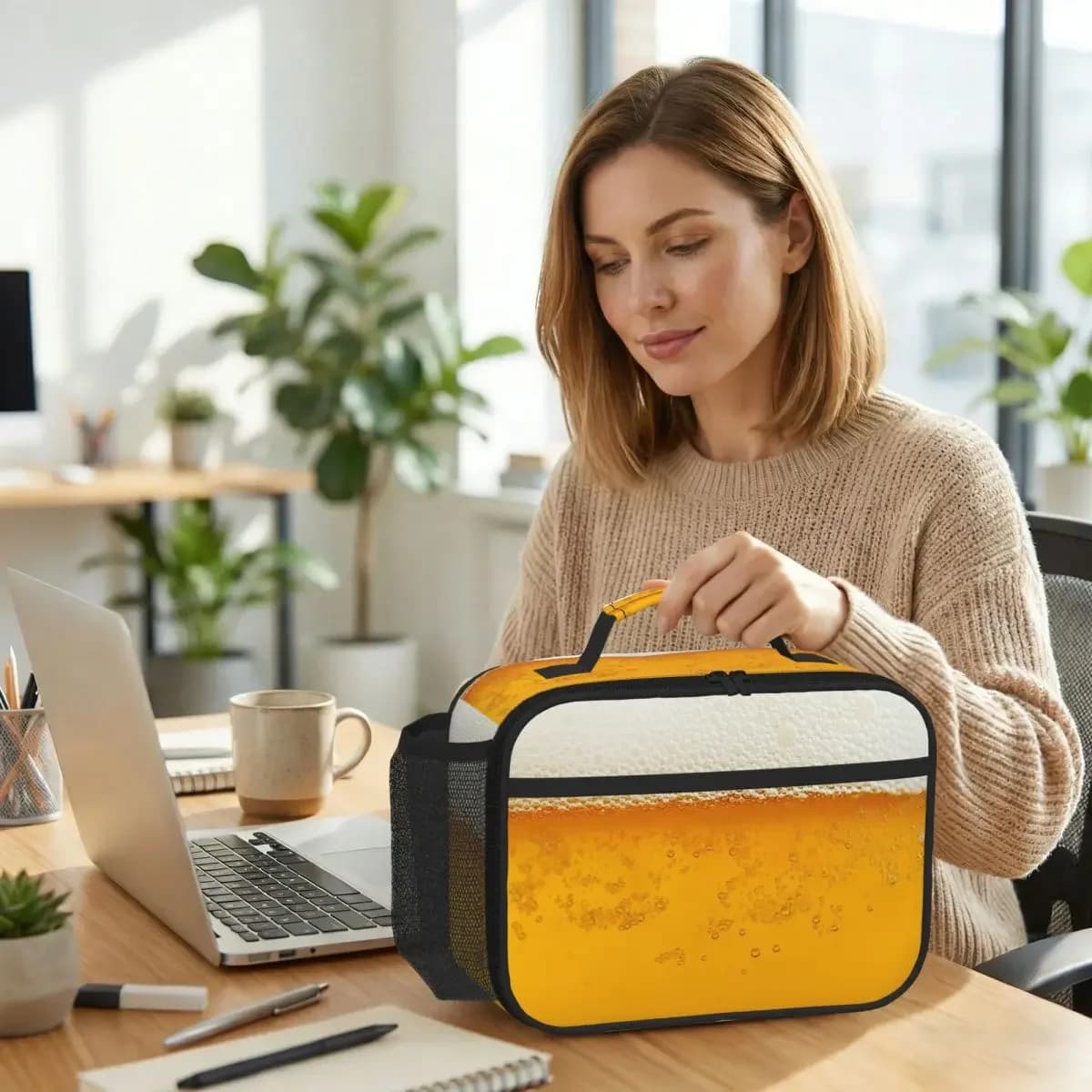 Beer Insulated Lunch Bag for Kids School Cooler Thermal Food Box Tote Leakproof Lunch Boxes Container