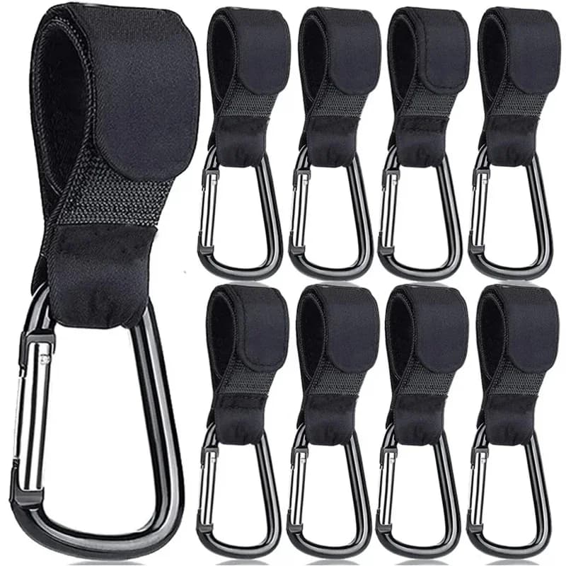 2/5/10Pcs Baby Stroller Hooks Buckles Clip Aluminum Alloy Cart Organizer Diaper Bag Shopping Pram Hook Buckle Stroller Hanger