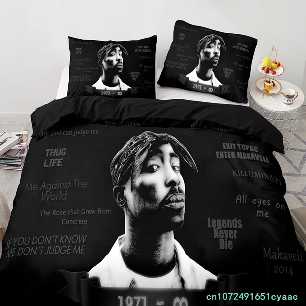 2Pac Bedding Set Single Twin Full Queen King Size Tupac Amaru Shakur Bed Set Aldult Kid Bedroom Duvetcover Sets 3D Print 037