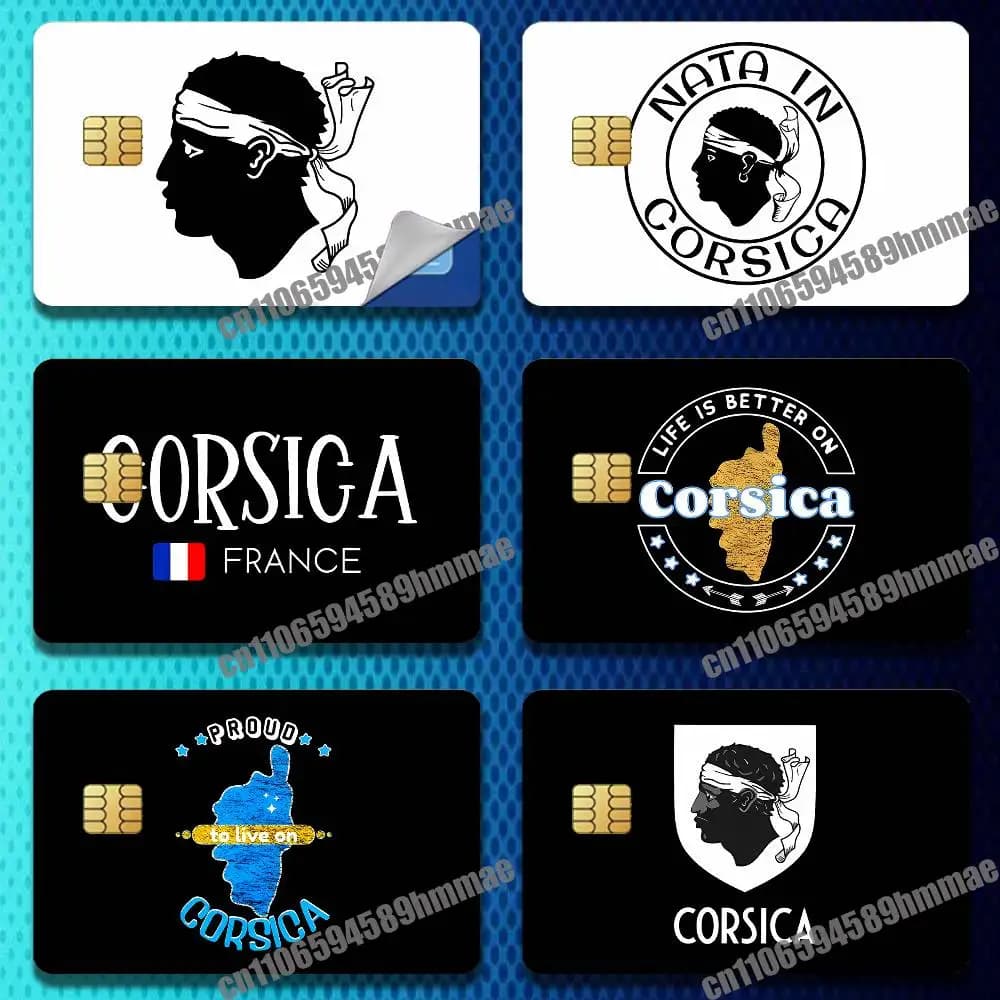Adesivo Decorativo per Carte di Credito, Bus, Pasti e Accessi con Bandiera della Corsica, Francia