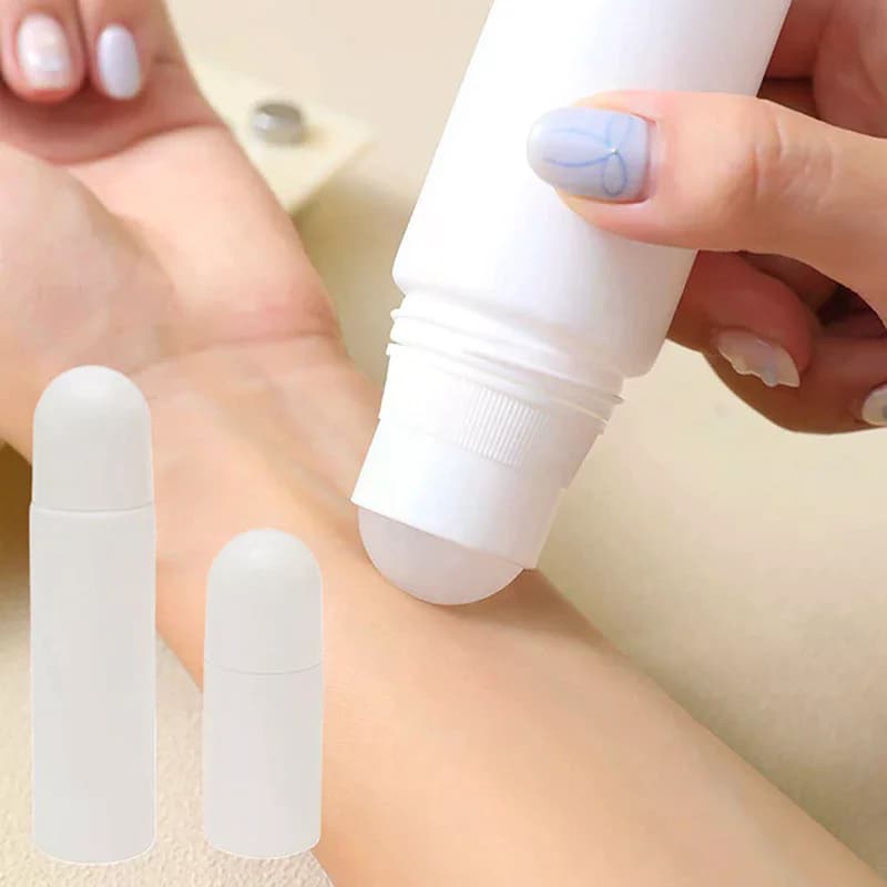 Flacone Roll-on in Plastica Bianca da 50/100ml per Oli Essenziali, Contenitore Spray da Viaggio Ricaricabile, Bottiglia Fai-da-Te per Deodorante
