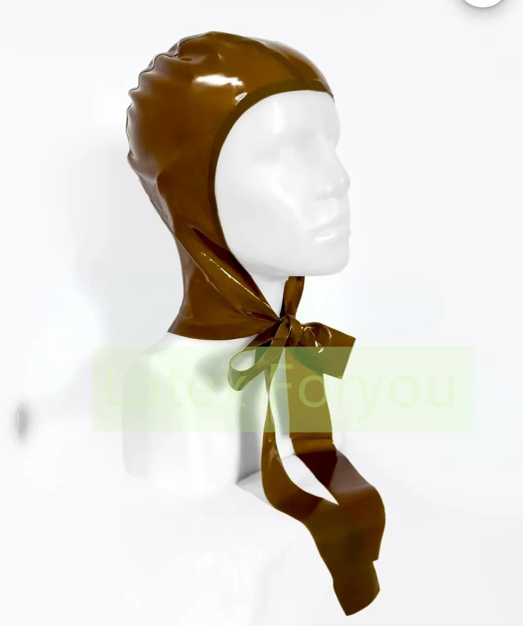 Handmade Unisex Natural Latex Hoods Mask Open Face Rubber Bonnet Style Tie Hood Gummi Latex Cosplay Headgear No Zipper