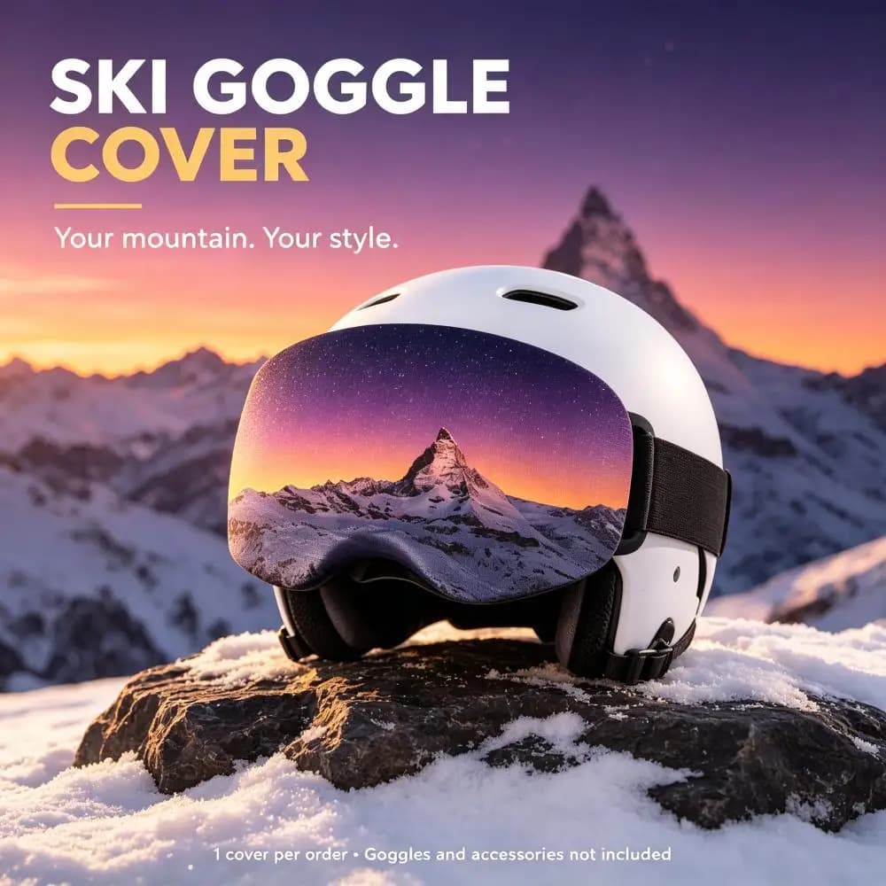 Winter Ski Snowboard Goggle Dust Cover Scenery Pattern Protective Lens Sleeve for Outdoor Winter Sports Accessories