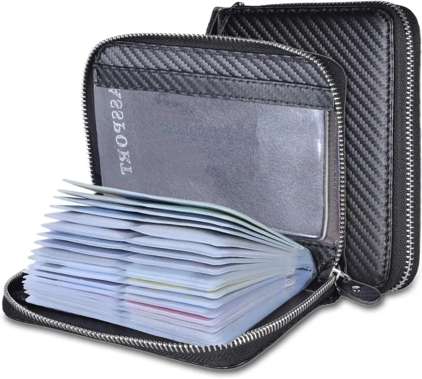 Grande Portadocumenti in Pelle con Porta Carte di Credito e 42 Scomparti per Carte