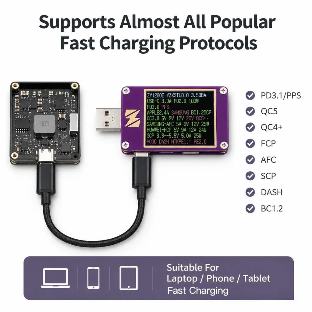 Rated 85W Bidirectional PD FastCharge Module Peak 100W IP2368 Step UpDownBoard 4S Li-ion LiFePO4 DIY Power Bank Charger Board