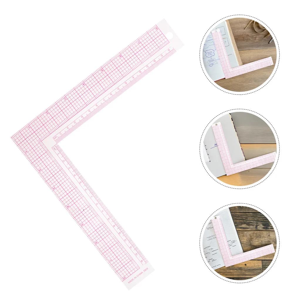 3Pcs L Shaped Sewing Ruler Set Clear Plastic Fashion Design Ruler for Pattern Drafting Clothing Measuring Tailor Tool Garment
