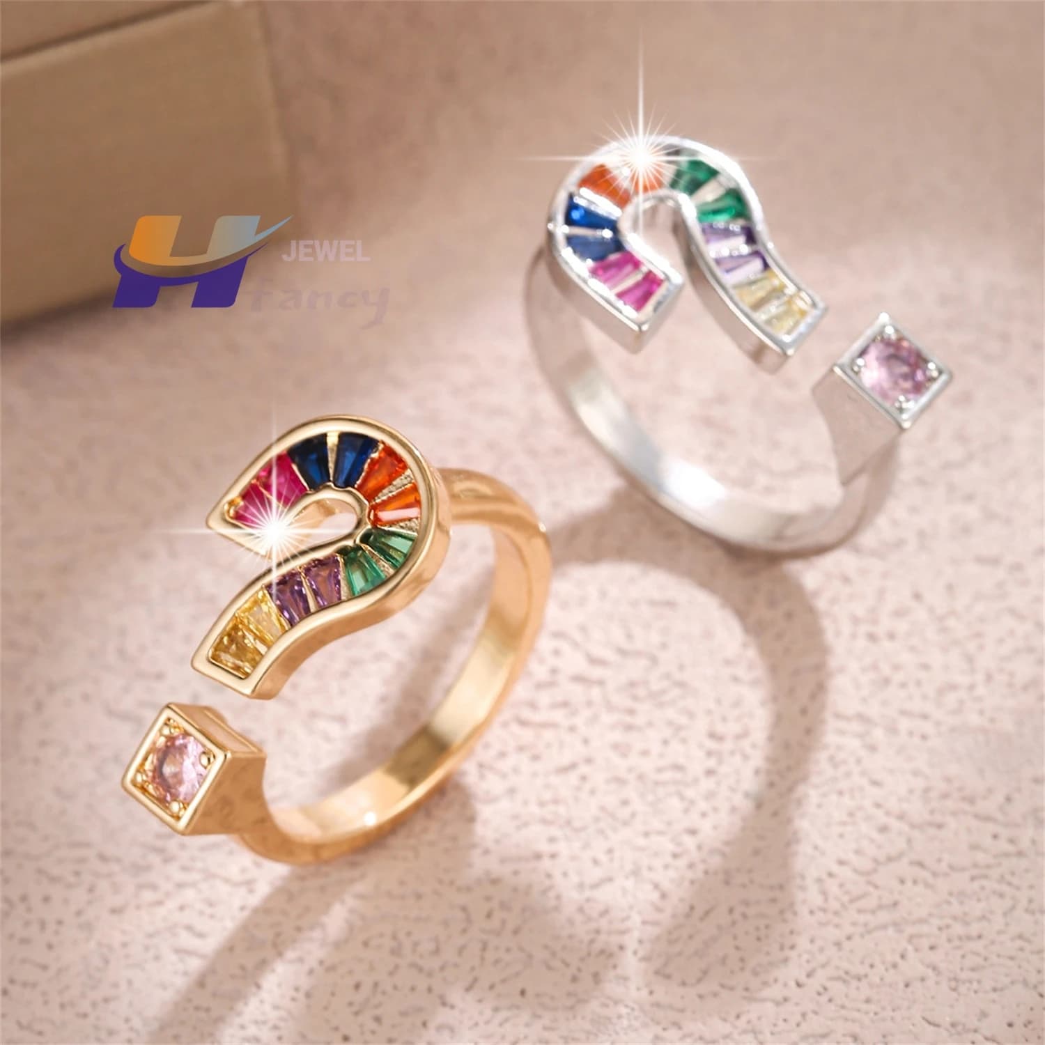 Elegant Light Luxury Open Wrap Ring, Colorful Zircon Figure-8, Adjustable Size Bohemian Wedding Band, Fashion Statement