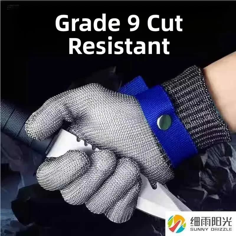 Stainless Steel Wire Five-Fingered Kitchen Gloves Anti-Cut 9 Level Knife Resistance Vegetable Chopping Special Protection Gloves