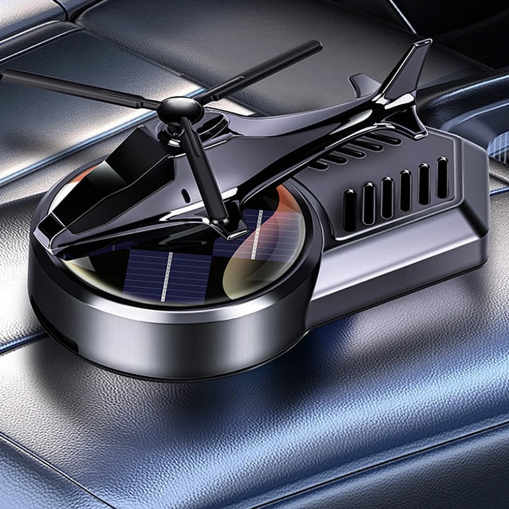 Solar Perfume Deodorant for Car Helicopter Solar Energy Rotating Elica Diffuser Flavors Dasher for Car Helicopter