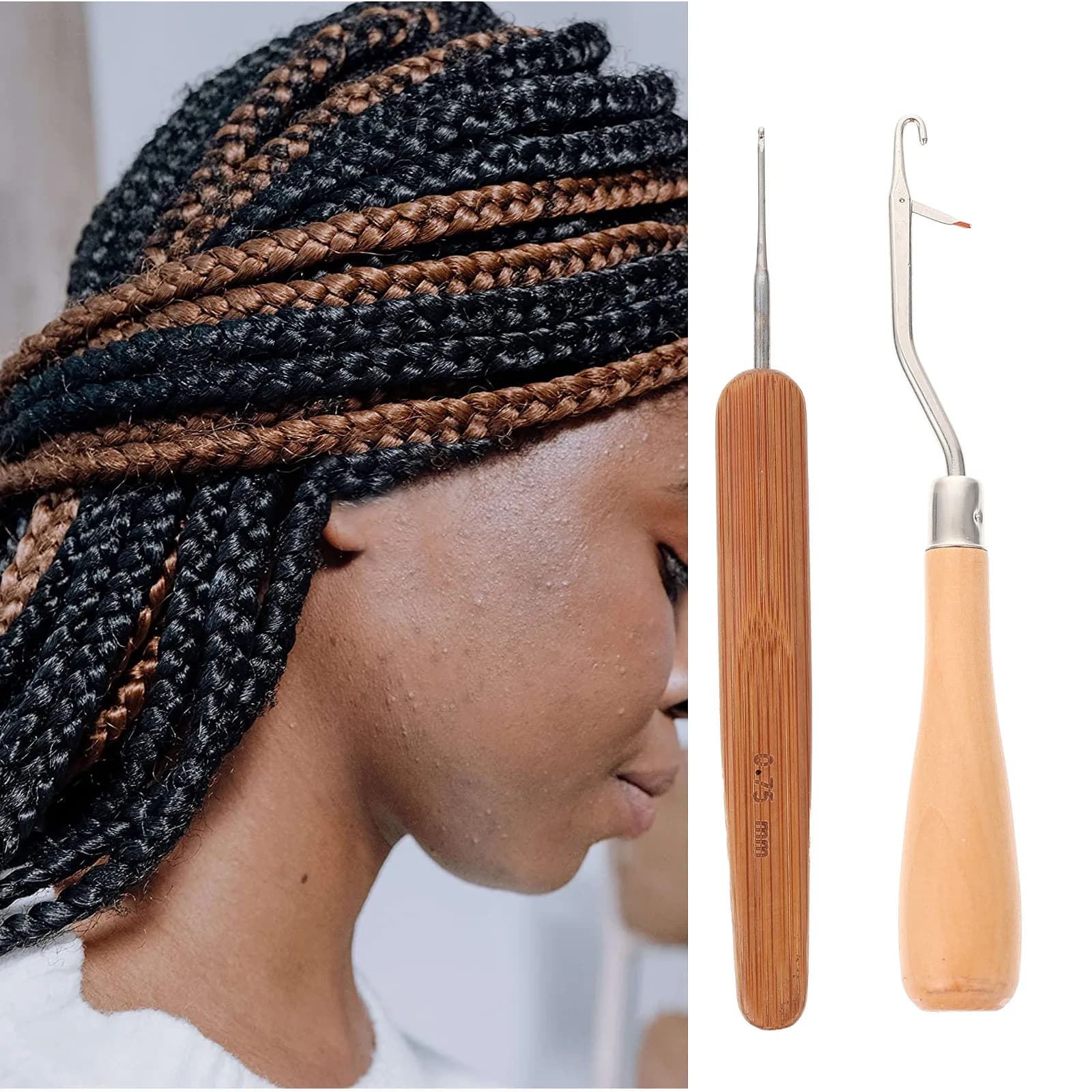 Set di uncinetti per dreadlocks, aghi per lavorare a maglia, per intrecciare, strumento per intreccio, kit di strumenti per dreadlocks, attrezzo per dreadlocks.