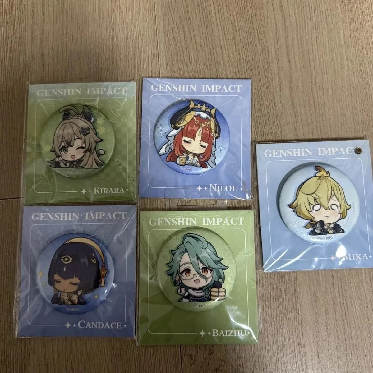 Genshin Impact Candace Kirara Nilou Baizhu Mika Tinplate Badge Ita Bag Display Button Pin Cartoon Figure Brooch Collection Gift