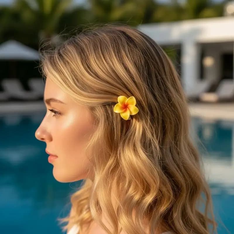 Set di Mini Fermagli per Capelli a Forma di Fiore Colorati, 10 Pezzi, Versatili e Dolci Stile Hawaii per Ragazze, Ideali per l'Estate