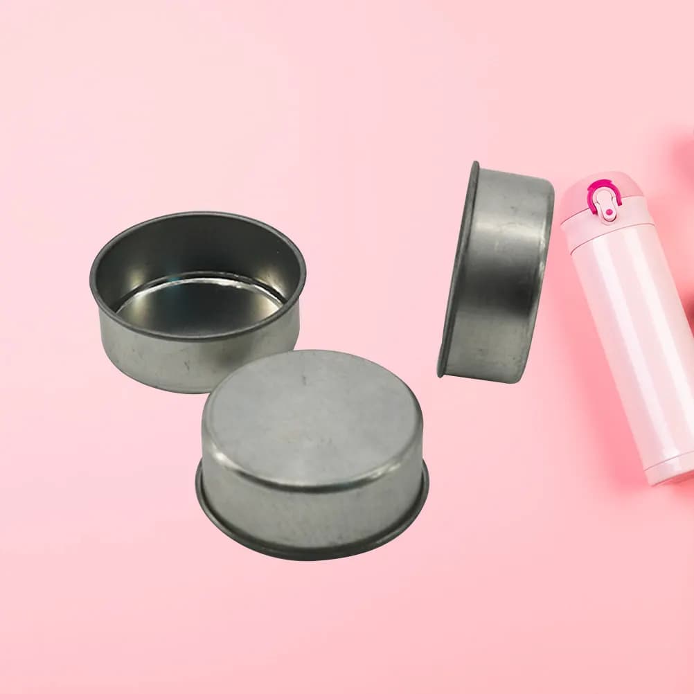 10 Pezzi Barattoli Rotondi in Metallo Argentato per Candele Fai-da-Te, Balsamo Labbra, Cosmetici, Campioni di Profumo, Glitter e Perline