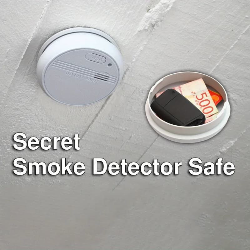 Secret Smoke Detector Safe Hidden Storage Box Disguised Storage Case for Money, Jewelry, And Valuables Wall Hidden Safe
