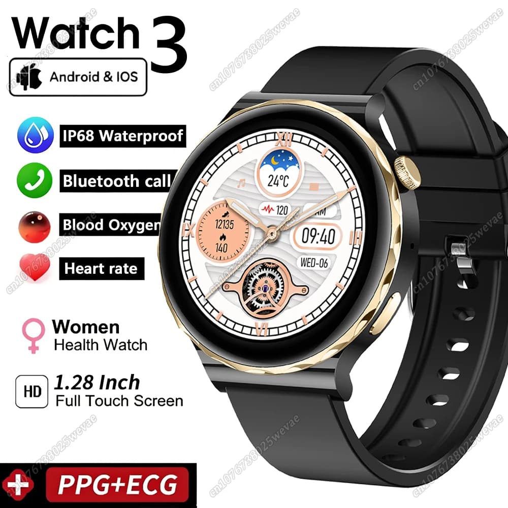 New Smartwatch 2026 with ECG+PPG, Smart Women's Watch with Cardiaca Frequency Monitoring, Waterproof, Bluetooth Calls, Sports Functions, Gift for Ladies