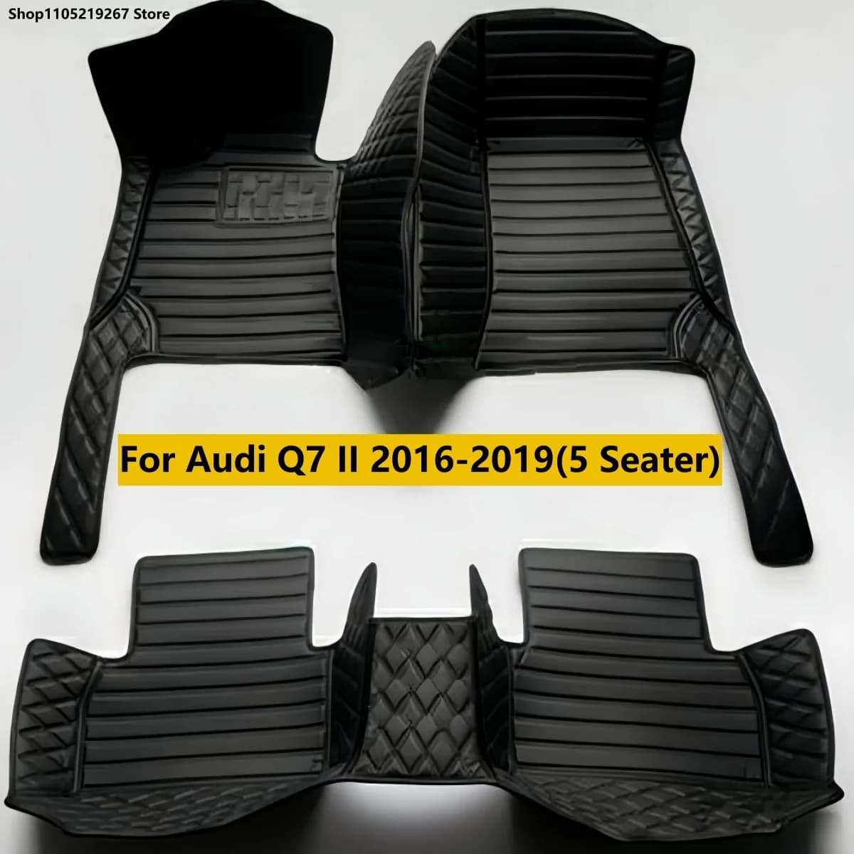 Tappetini auto per Audi Q7 II 2016 2017 2018 2019 (5 posti) Dettagli interni Accessori Pelle artificiale