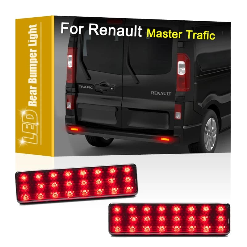 2 pezzi fanale posteriore a LED gruppo lampada paraurti posteriore luce freno di marcia rossa per Renault Master 1999-2010 Trafic 2001-UP