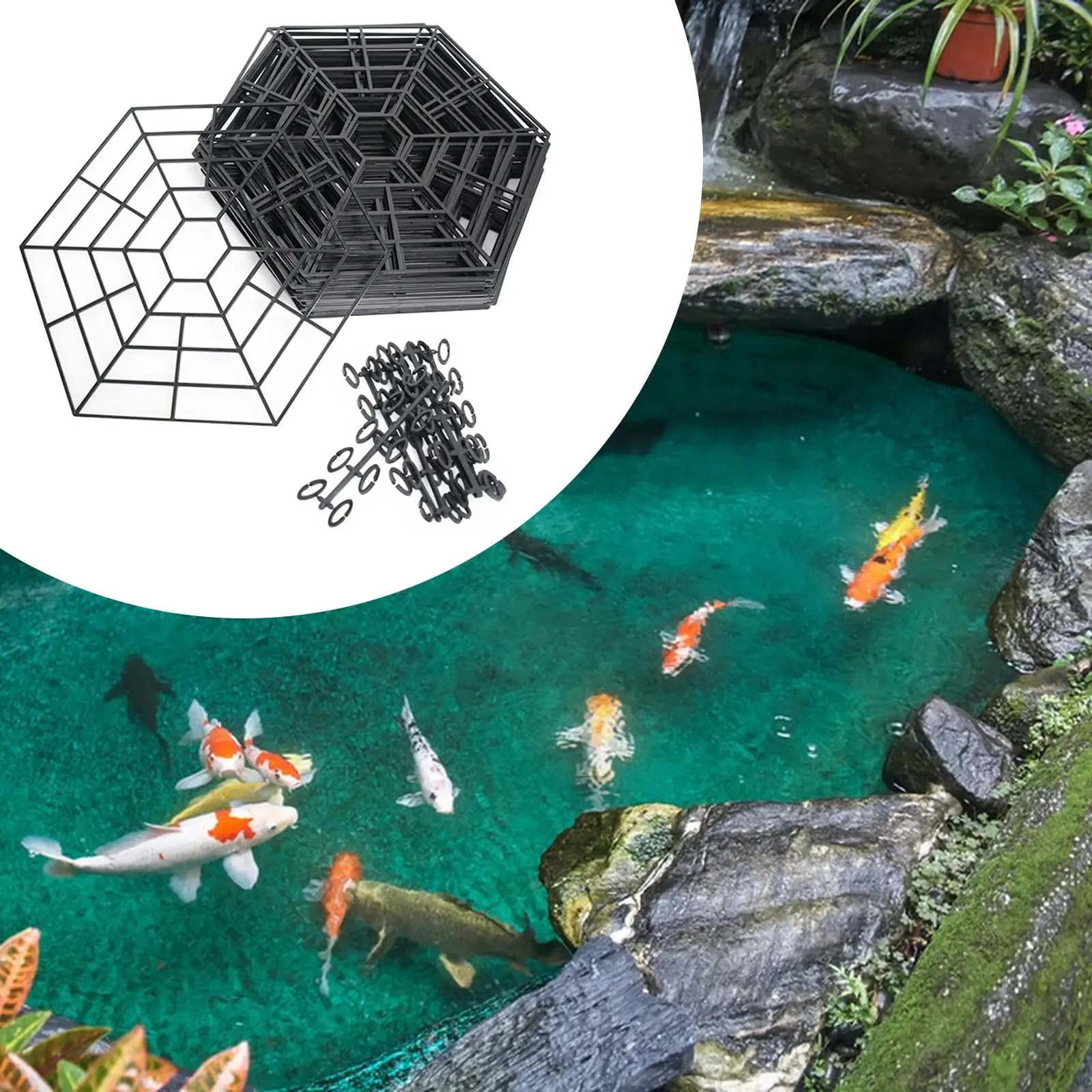 20x Fishing Pond Net Protectors Netting Replacement Gardening Tools Hexagonal Pond Guards for Decoration Farmhouse Outdoor