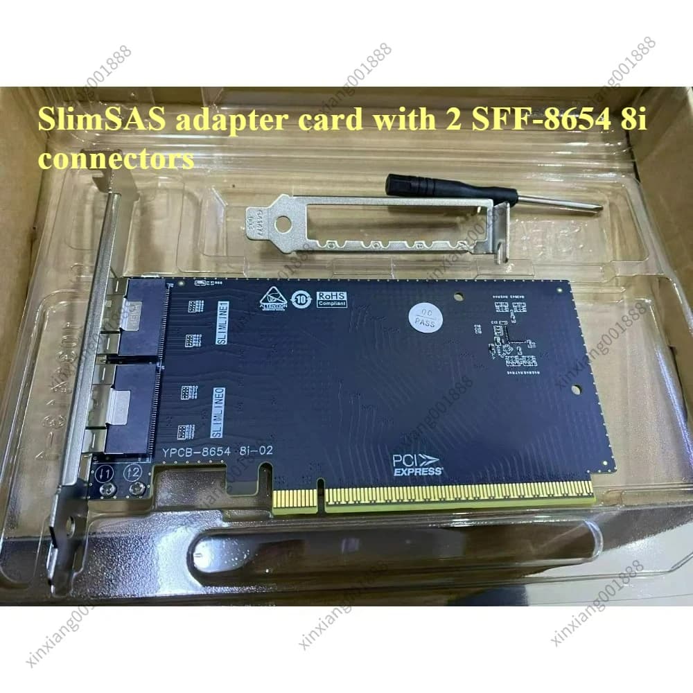 Scheda Adattatore PCIe 4.0/3.0, Scheda Riser SlimSAS 8654 SFF-8654, Soluzione di Espansione Esterna per SSD NVMe e GPU