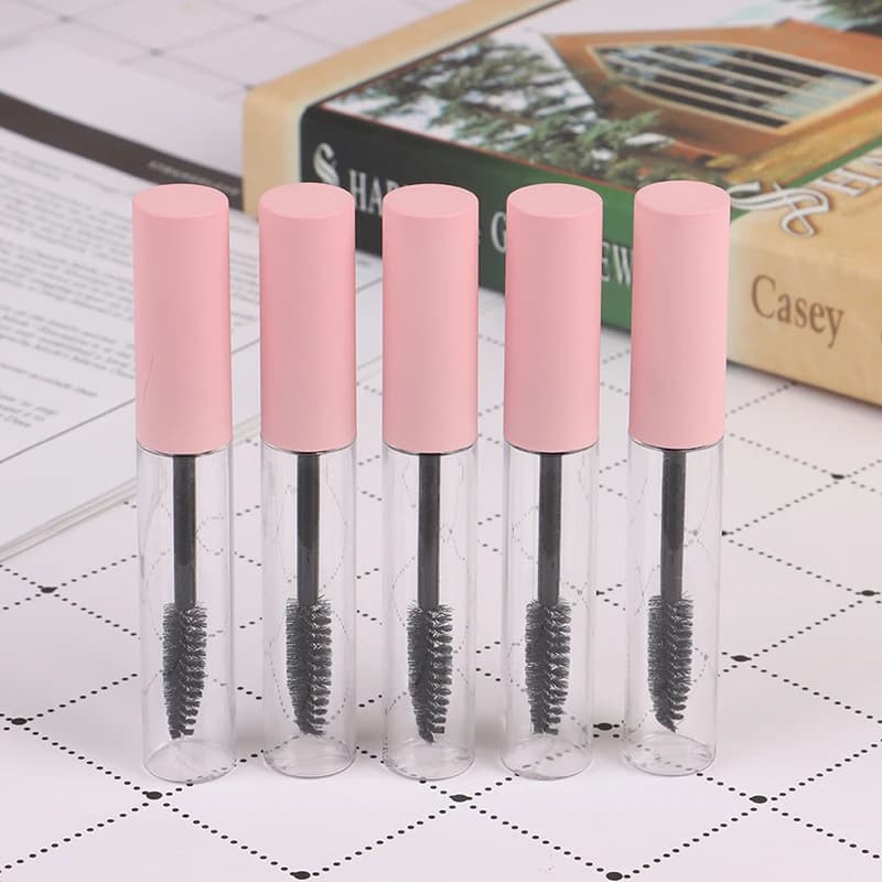 Z. Set di 5 flaconi vuoti da 10 ml per mascara, ciglia e olio di ricino, con tappo rosa - Strumento alla moda per il fai da te