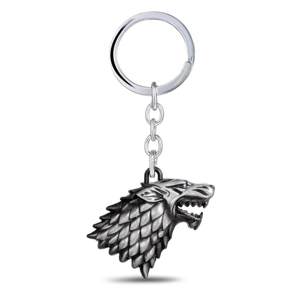 myya Game of Thrones Portachiavi Casa Stark Portachiavi Canzone di ghiaccio e fuoco Portachiavi Portachiavi Souvenir per regalo Chaveiro Gioielli da uomo