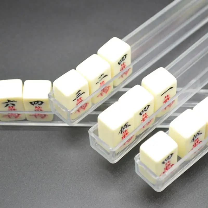 Portable Acrylic Transparent Mahjong Tile Ruler Travel Convenient Card Organizer Scale Leisure Gaming Tool Measurement